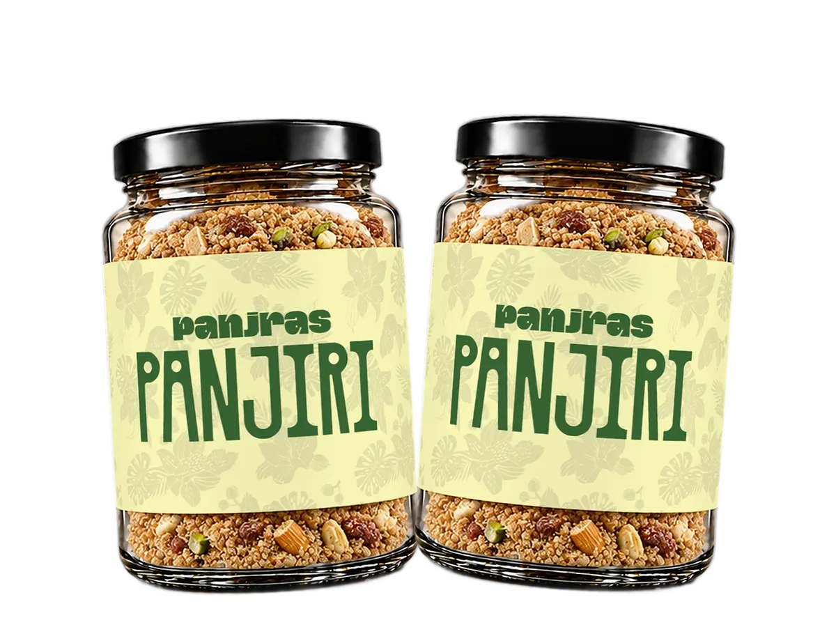 Panjiri Gift Box: Two 500 g jars of Traditional Panjiri.